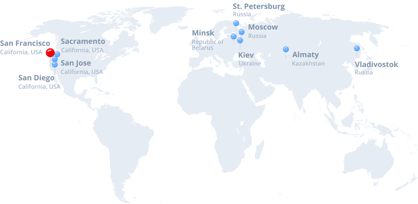 Mapa de oficinas de la empresa ACS Law Offices
