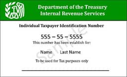Número de identificación fiscal de EE. UU. Para no residentes